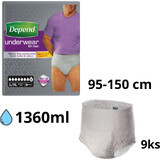 DEPEND SUPER L/XL for men 1x9 pcs, elastic briefs, hip circumference 95-150 cm