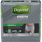 DEPEND SUPER L/XL for men 1x9 pcs, elastic briefs, hip circumference 95-150 cm
