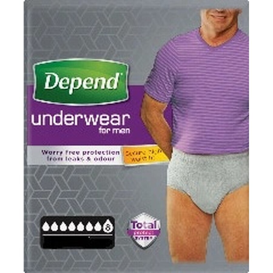 DEPEND SUPER L/XL for men 1x9 pcs, elastic briefs, hip circumference 95-150 cm