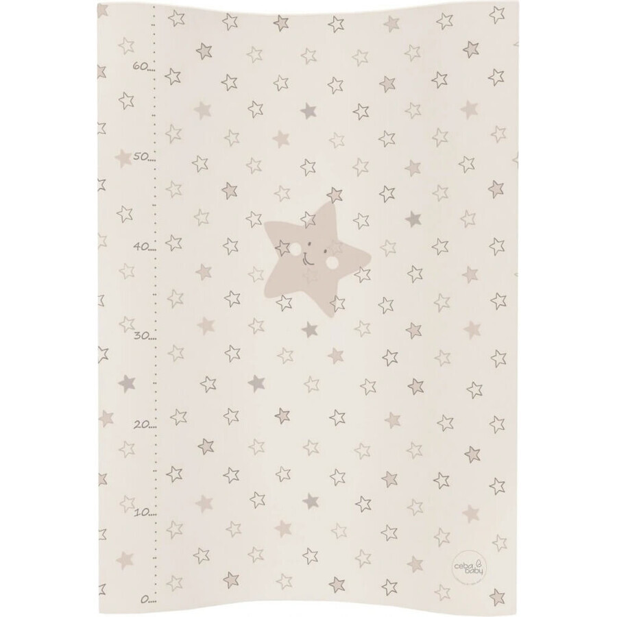 CEBA Change mat 2 square soft COSY (50x70) Beige stars 1×1 pc