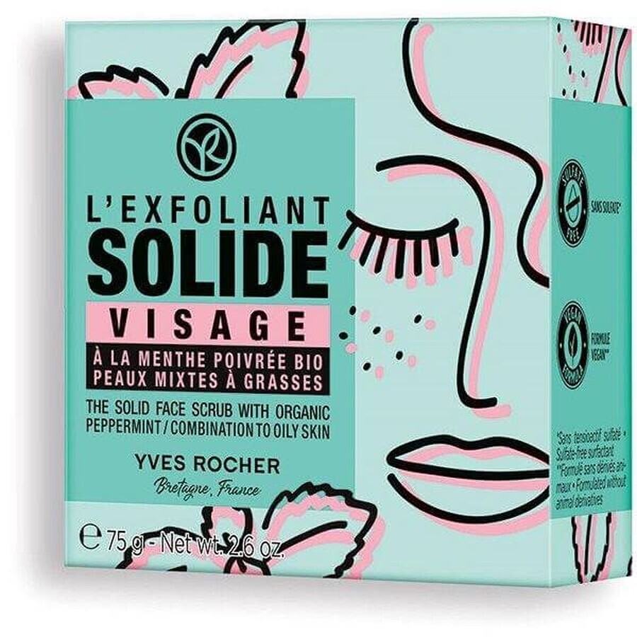 Yves Rocher Stiff Face Scrub Green Heroes 1×75g, gezichtsscrub
