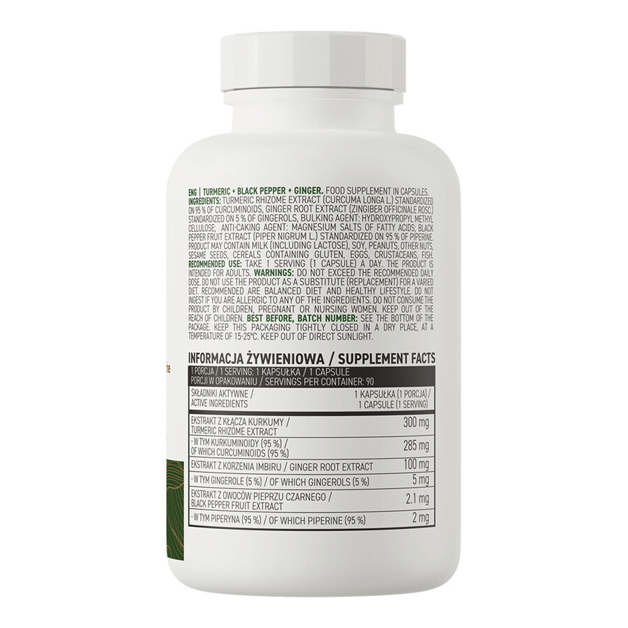 OstroVit Turmeric + black pepper + ginger, 90 capsules