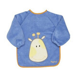Bib with terry sleeve Blue Girafa, PVC 39x30 cm, Playshoes