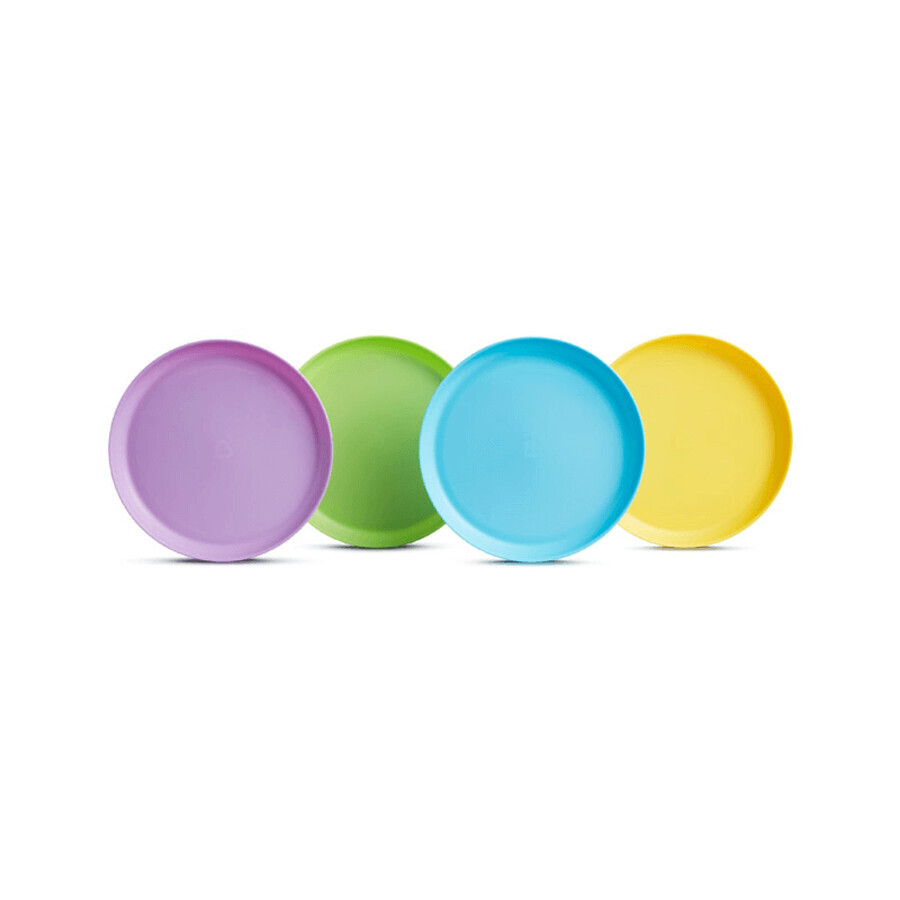 Munchkin, colorful plates, from 6 months, 4 pieces