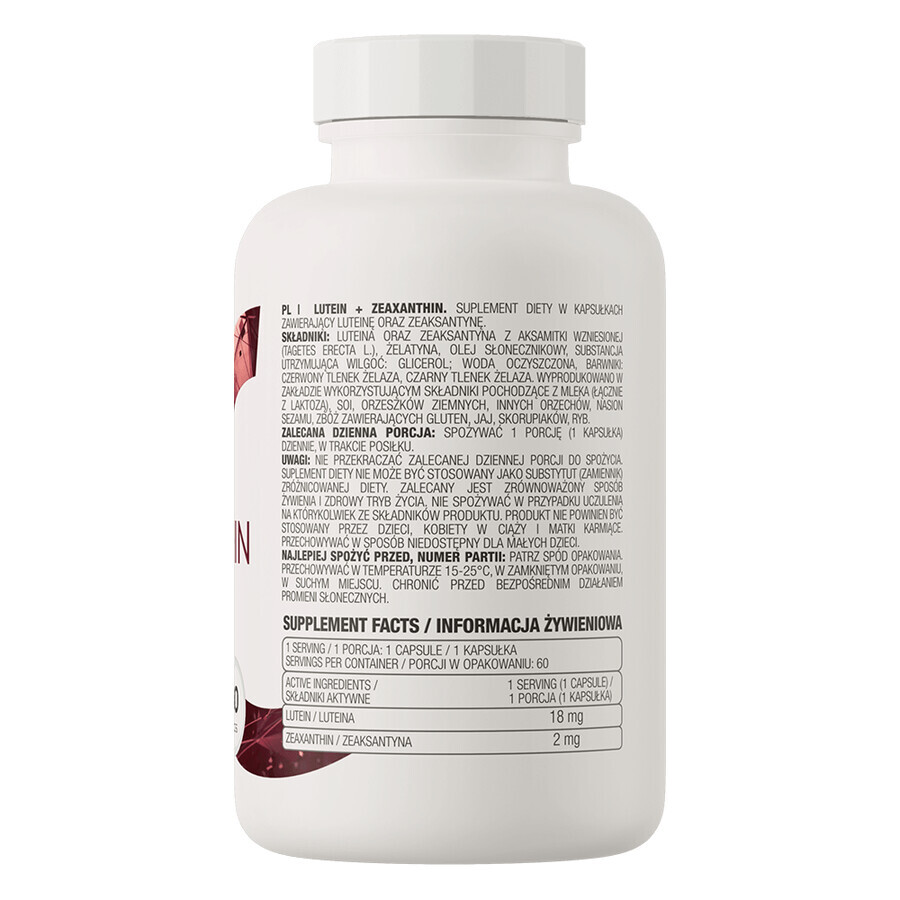 OstroVit Lutein + Zeaxanthin, 60 capsules