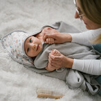 BabyOno, bathrobe with hood, 100 x 100 cm, terry, gray BabyOno, bathrobe with hood, 100 x 100 cm, terry, gray