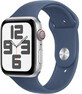 Apple Watch SE GPS + Cellular 44mm Silver aluminum case with denim sport band - M/L