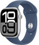 Apple Watch Series 10 GPS + Cellular 42mm Silver aluminum case with denim sport band - M/L