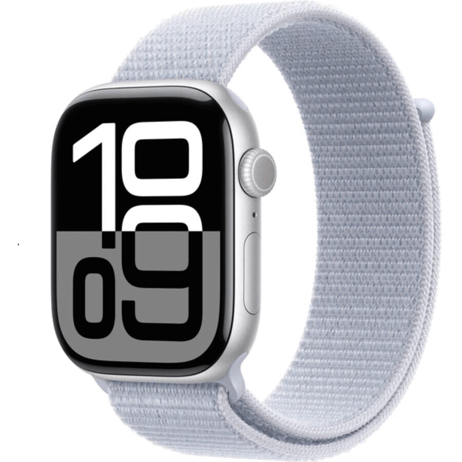 Apple Watch Series 10 GPS 42mm Silver Aluminum Case with Sport Buckle Blue Cloud