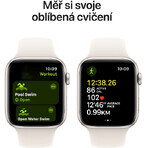 Apple Watch SE GPS + Cellular 44mm Starlight Starlight Aluminum Case with Starlight Sport Band - M/L