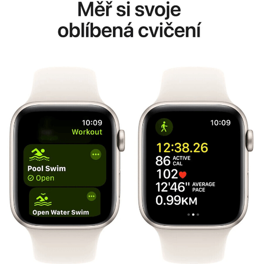 Apple Watch SE GPS + Cellular 44mm Starlight Starlight Aluminum Case with Starlight Sport Band - M/L