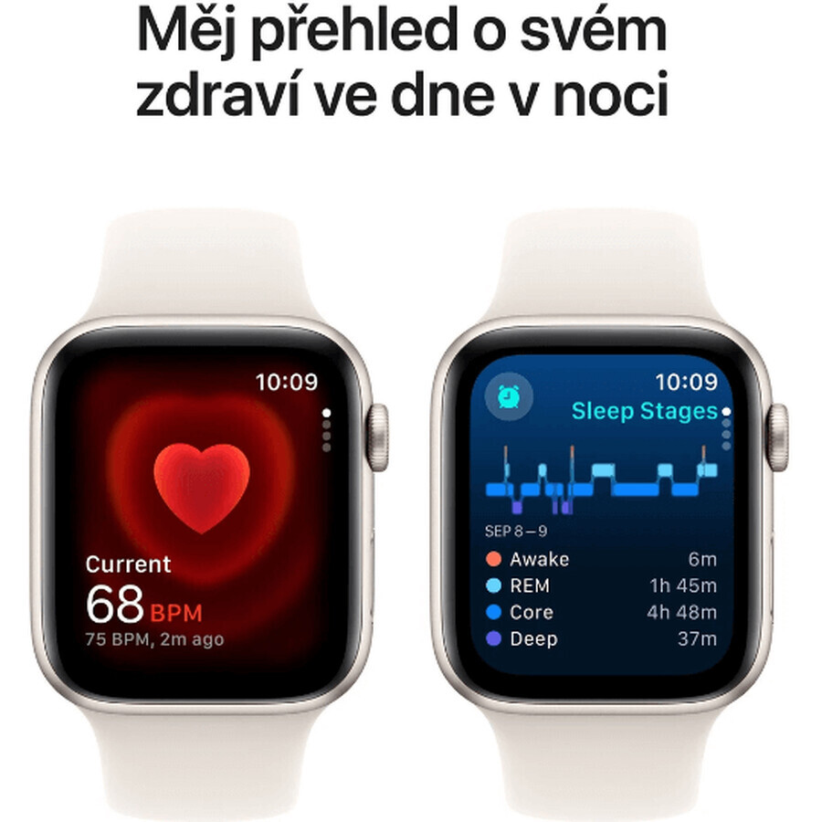Apple Watch SE GPS + Cellular 44mm Starlight Starlight Aluminum Case with Starlight Sport Band - M/L