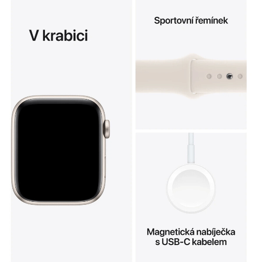 Apple Watch SE GPS + Cellular 44mm Starlight Starlight Aluminum Case with Starlight Sport Band - M/L