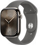 Apple Watch Series 10 GPS + Cellular 42mm Natural Titanium Case with Sport Band Stone Grey - M/L