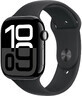 Apple Watch Series 10 GPS + Cellular 42mm Jet Black aluminum case with black sport band - M/L