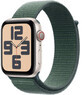 Apple Watch SE GPS + Cellular 44mm Starlight Aluminum Case with Sports Loop Lake Green