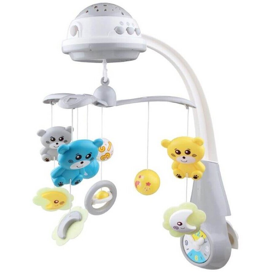 Baby Mix Carousel above the crib with gray light projector
