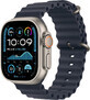 Apple Watch Ultra 2 (2024) 49mm, Natural Titanium with Navy Blue Ocean Strap