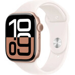 Apple Watch Series 10 GPS + Cellular 46mm Rose Gold Aluminum Case with Sport Band Light Blush - M/L