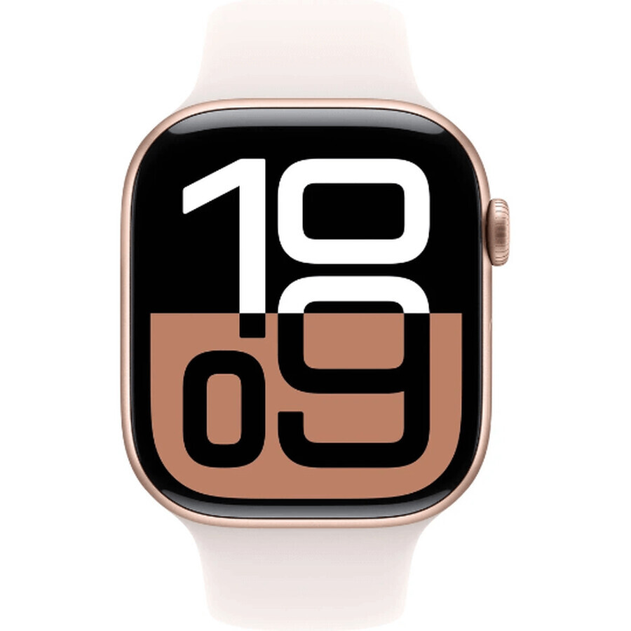 Apple Watch Series 10 GPS + Cellular 46mm Rose Gold Aluminum Case with Sport Band Light Blush - M/L