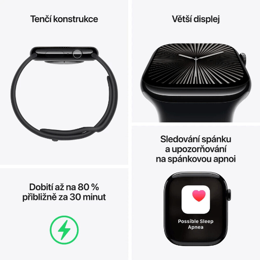 Apple Watch Series 10 GPS + Cellular 46mm Rose Gold Aluminum Case with Sport Band Light Blush - M/L