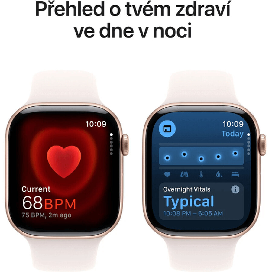 Apple Watch Series 10 GPS + Cellular 46mm Rose Gold Aluminum Case with Sport Band Light Blush - M/L