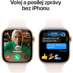 Apple Watch Series 10 GPS + Cellular 46mm Rose Gold Aluminum Case with Sport Band Light Blush - M/L