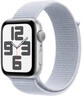 Apple Watch SE GPS 44mm Silver Aluminum Case with Sport Buckle Blue Cloud