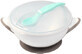 BabyOno Closable bowl with suction cup, gray spoon 300ml