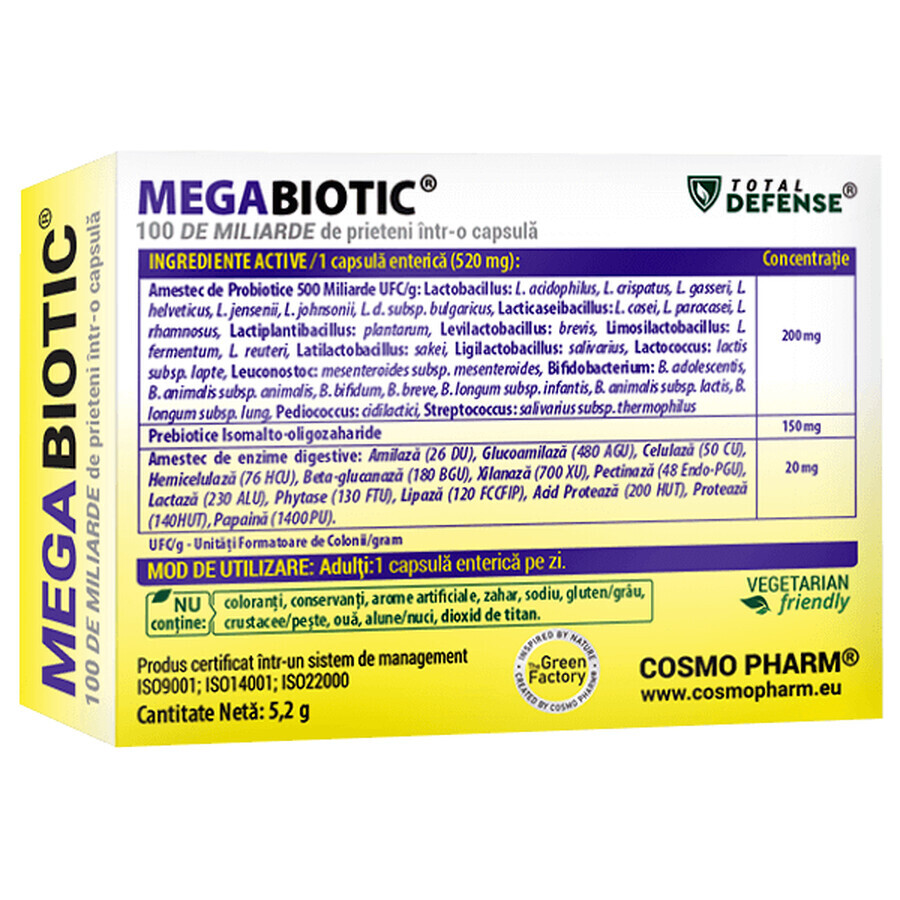 Megabiotic, 10 enterosoluble capsules, Cosmopharm