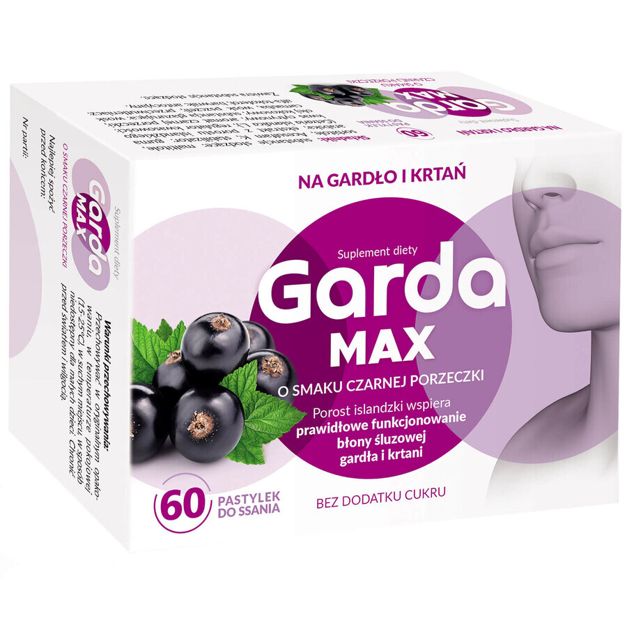 Garda Max, blackcurrant flavor, 60 pills