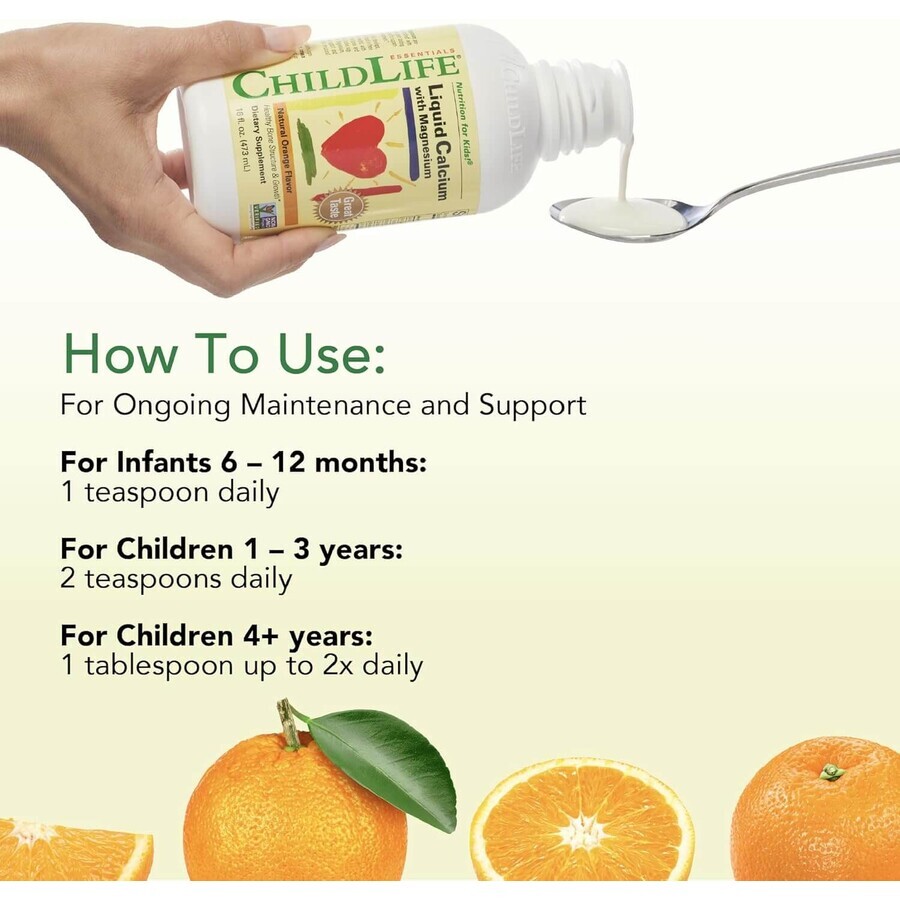 Liquid Calcium and Magnesium, 473 ml, Childlife Essentials