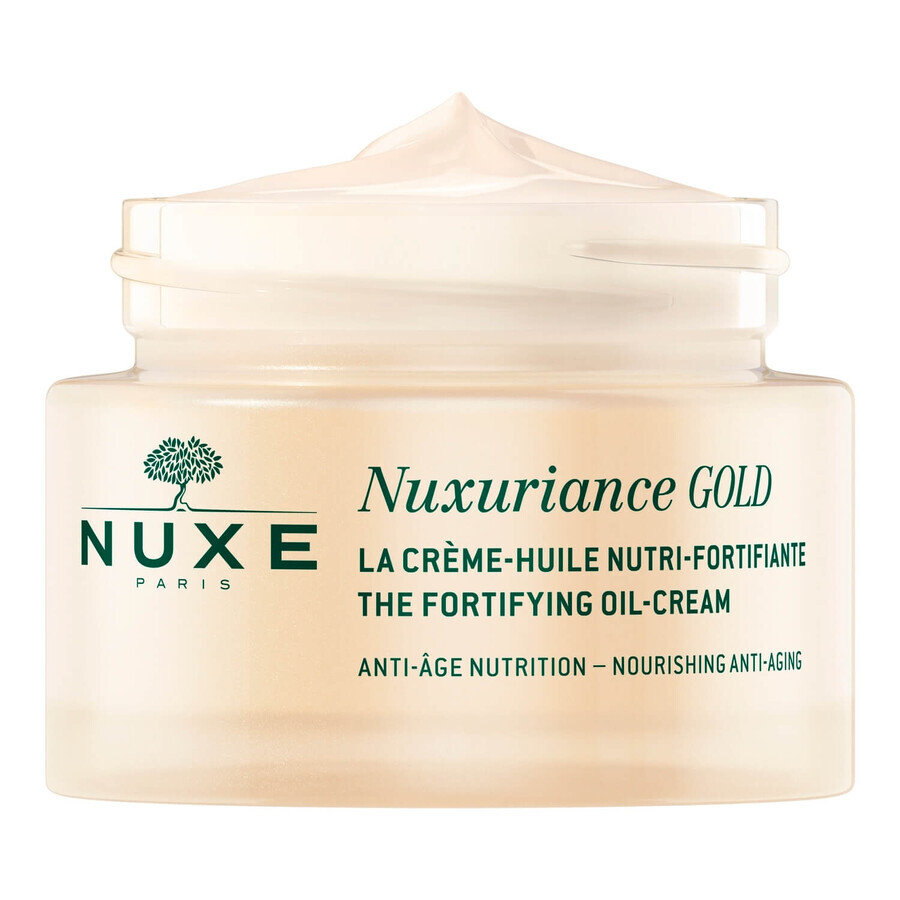 Nuxe Nuxuriance Gold set, Ultra voedende olie gezichtscrème, 50 ml + verhelderende oogbalsem, droge huid, 15 ml + gratis cosmetisch tasje