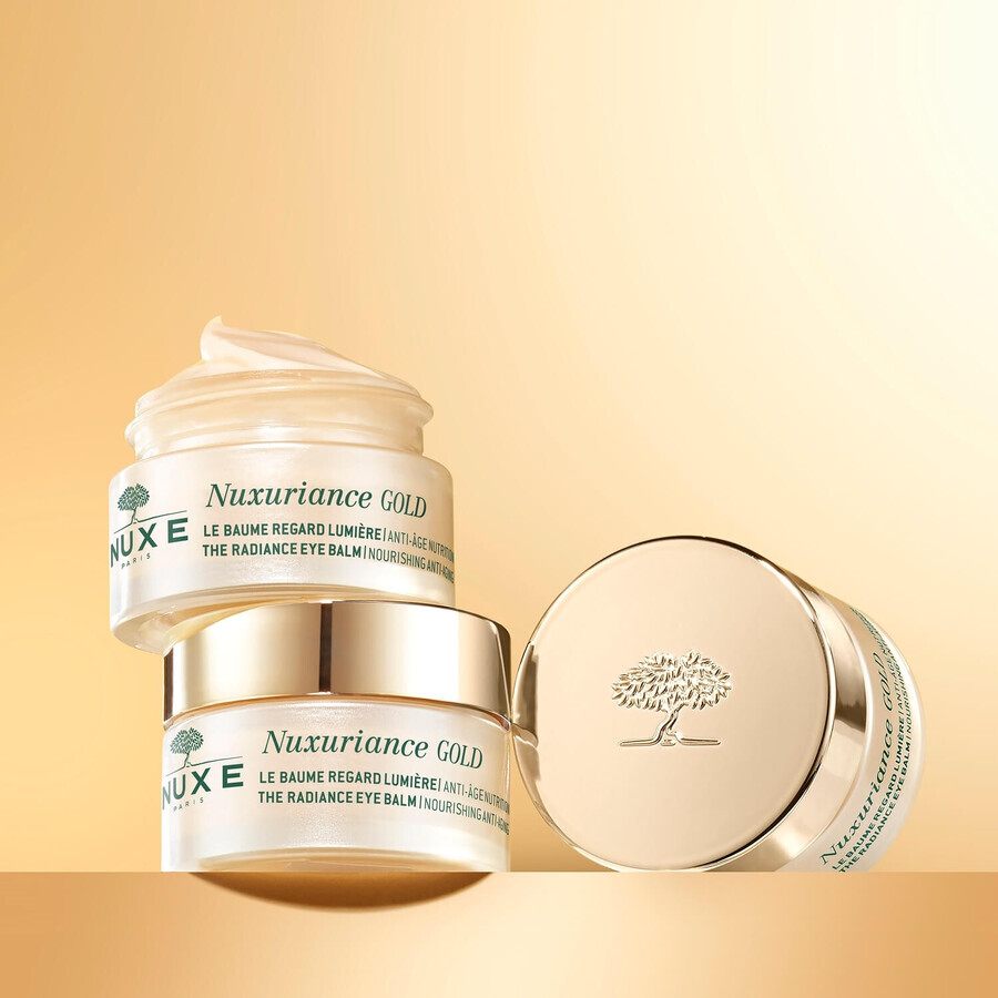 Nuxe Nuxuriance Gold set, Ultra voedende olie gezichtscrème, 50 ml + verhelderende oogbalsem, droge huid, 15 ml + gratis cosmetisch tasje