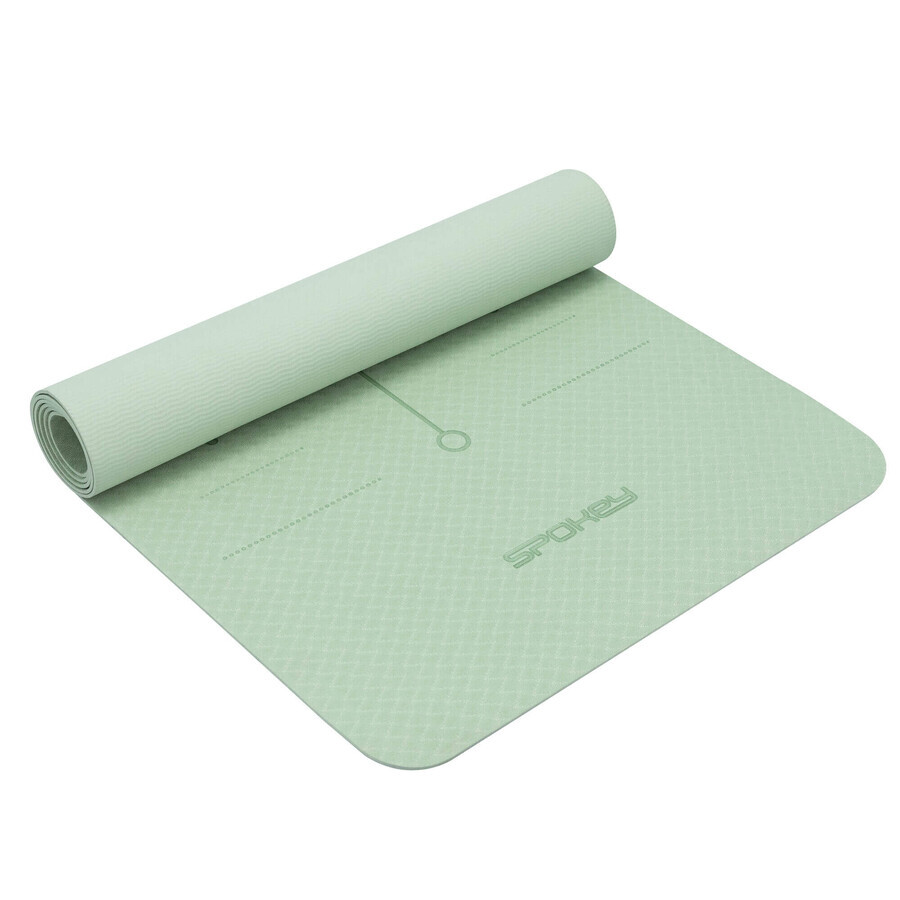 Spokey Mandala, exercise mat, non-slip, light green, 1 piece