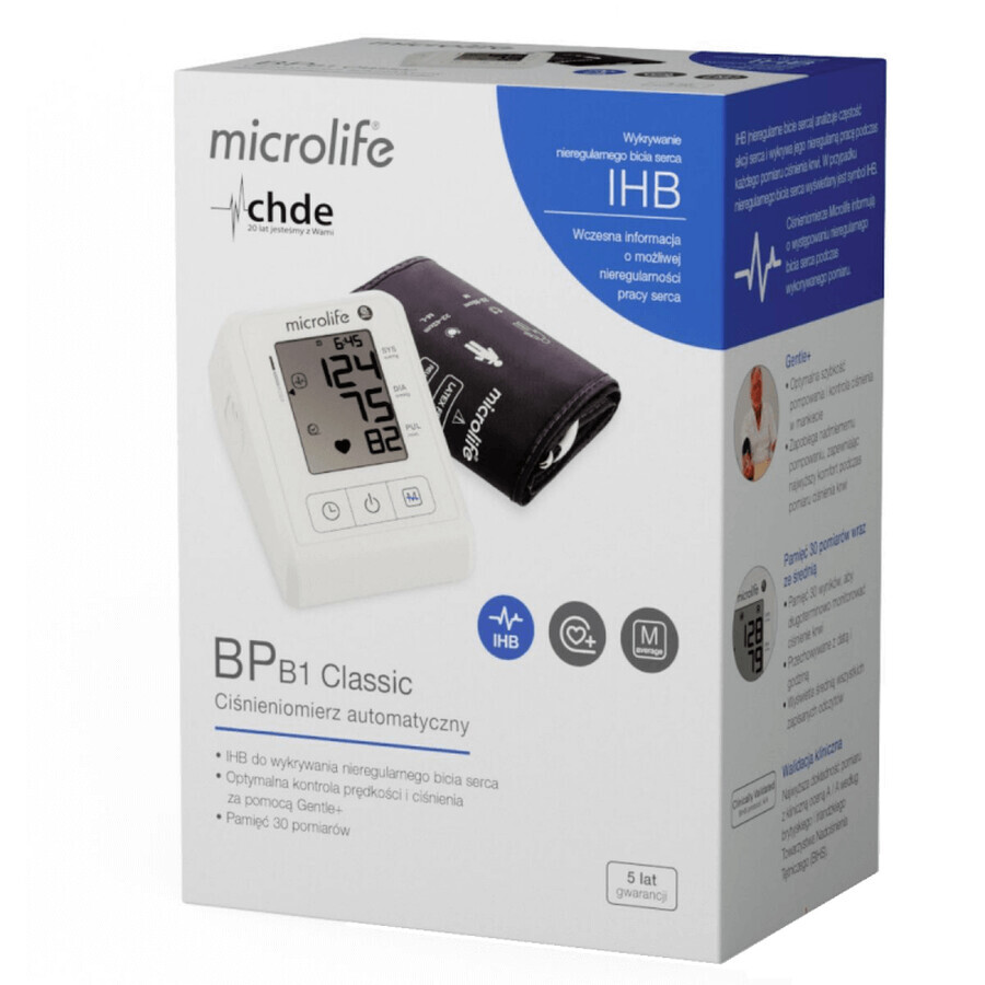 Microlife BP B1 Standard, automatic upper arm blood pressure monitor