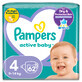 Pampers Active Baby, diapers, size 4, 9-14 kg, 62 pieces