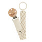 Bibs Pacifier Clip Braided, pacifier pendant, braided, Ivory &amp; Vanilla, 1 piece