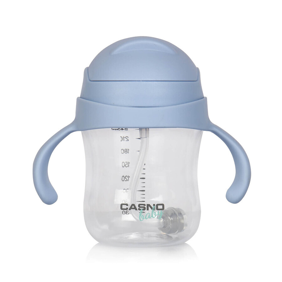 Casno Baby, bicchiere a goccia 2 in 1 Dizzy, azzurro, da 6 mesi, 240 ml