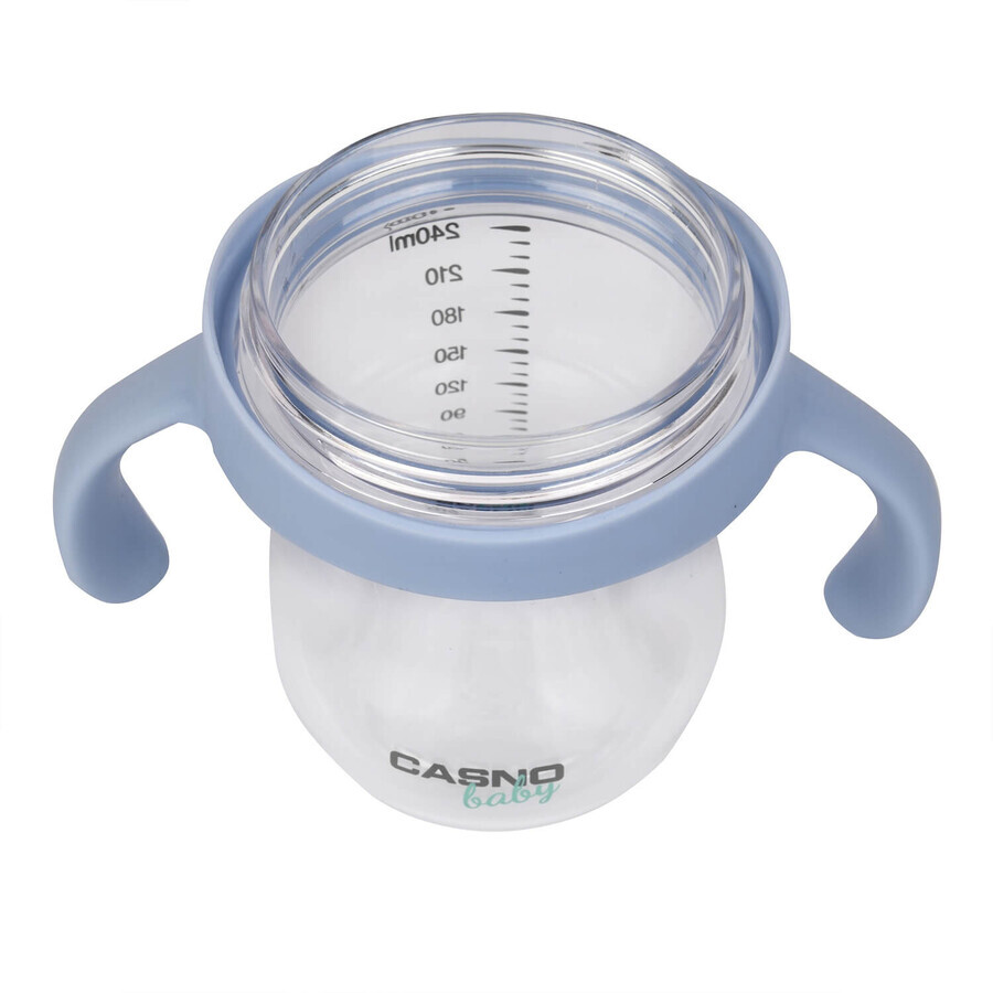Casno Baby, bicchiere a goccia 2 in 1 Dizzy, azzurro, da 6 mesi, 240 ml