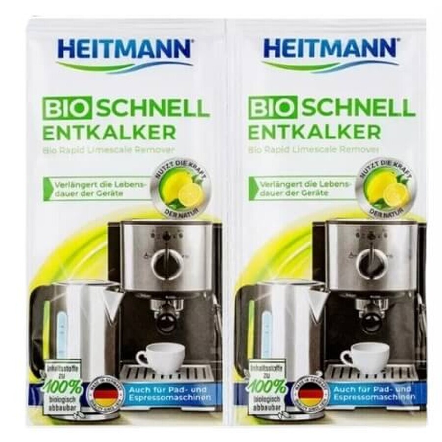 Heitmann, Descaler for espresso machines, kettles, 2 x 25g