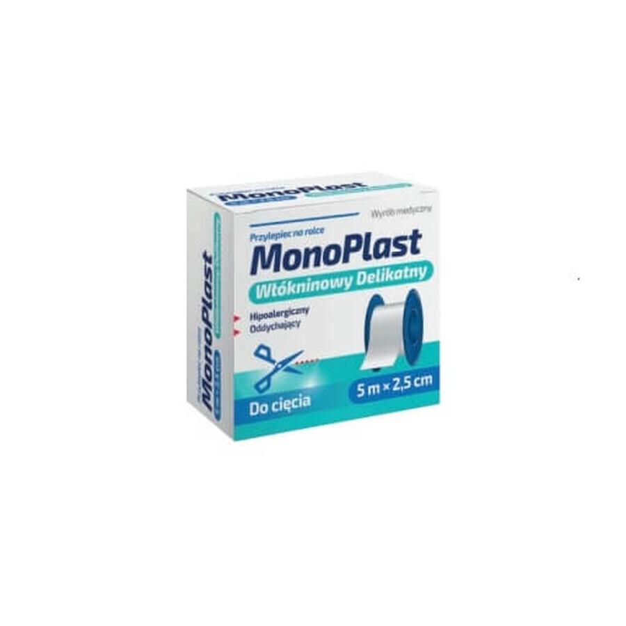 MonoPlast, feines Vlies, 5m x 1,25cm, klebend