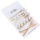 Ecarla Spille per capelli eleganti in oro, 4 pezzi