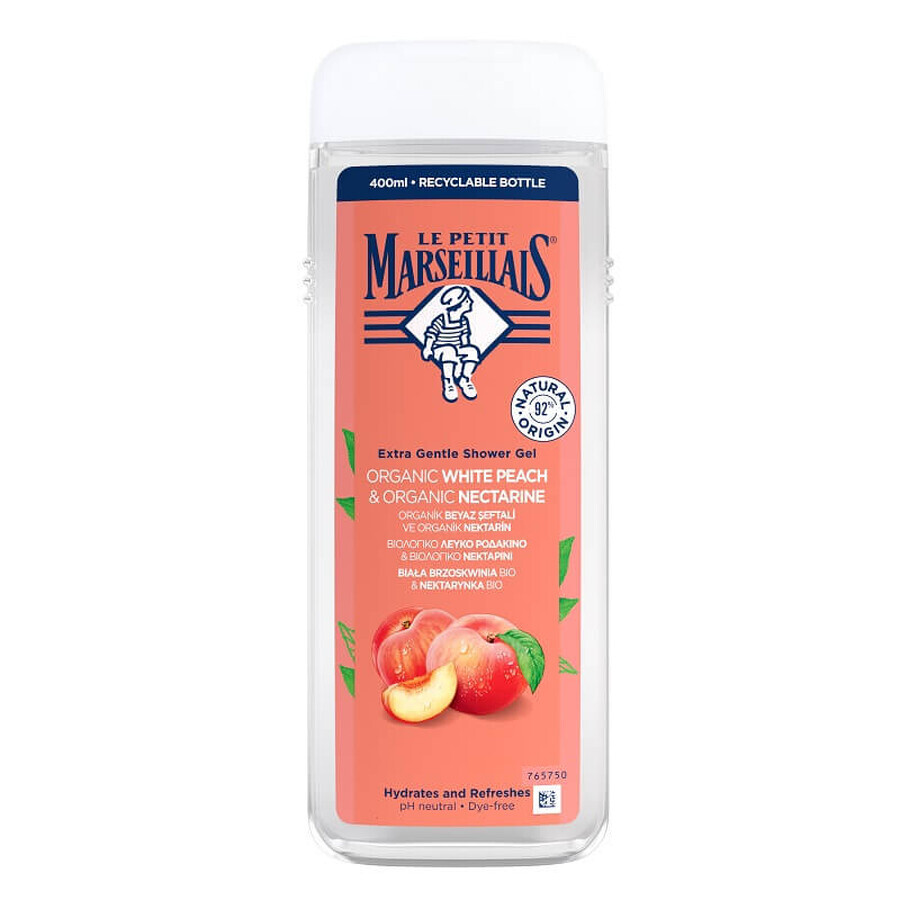 Le Petit Marseillais White Peach Bio and Nectarine Bio Shower Gel, 400 ml