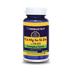 Ca+Mg+Se+Si+Zn with vitamin D3, 30 capsules, Herbagetica