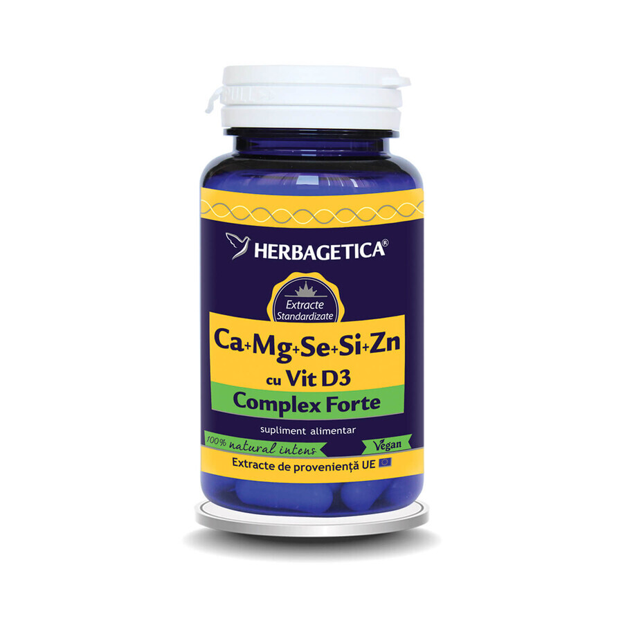 Ca+Mg+Se+Si+Zn with vitamin D3, 30 capsules, Herbagetica