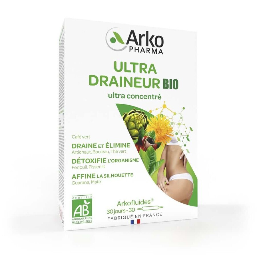 Arkopharma Arkofluids Ultra Draining Organic 30 Ampules