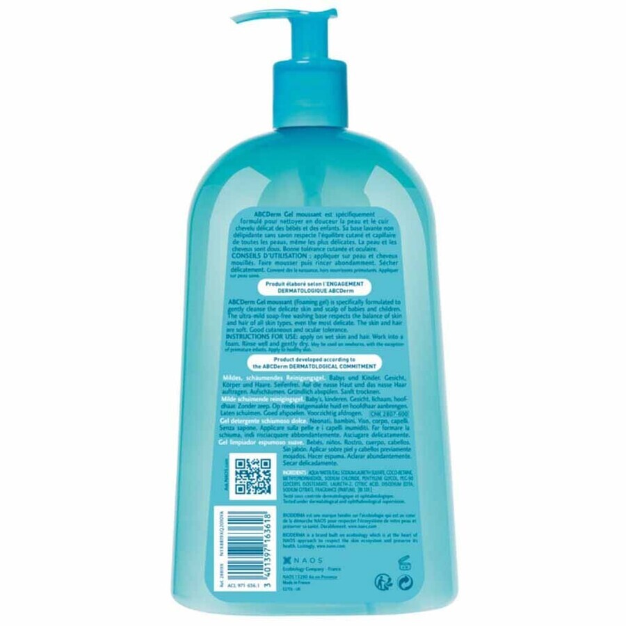 Bioderma Abcderm Baby and Child Gentle Foaming Cleansing Gel 1L