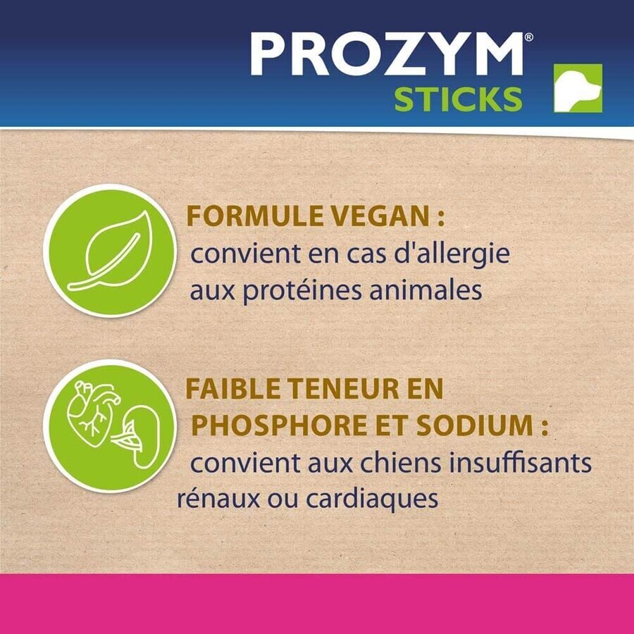 Ceva Prozym Sticks à mâcher RF2 pour l'hygiène bucco-dentaire Sticks pour animaux de 0 à 25kg x12