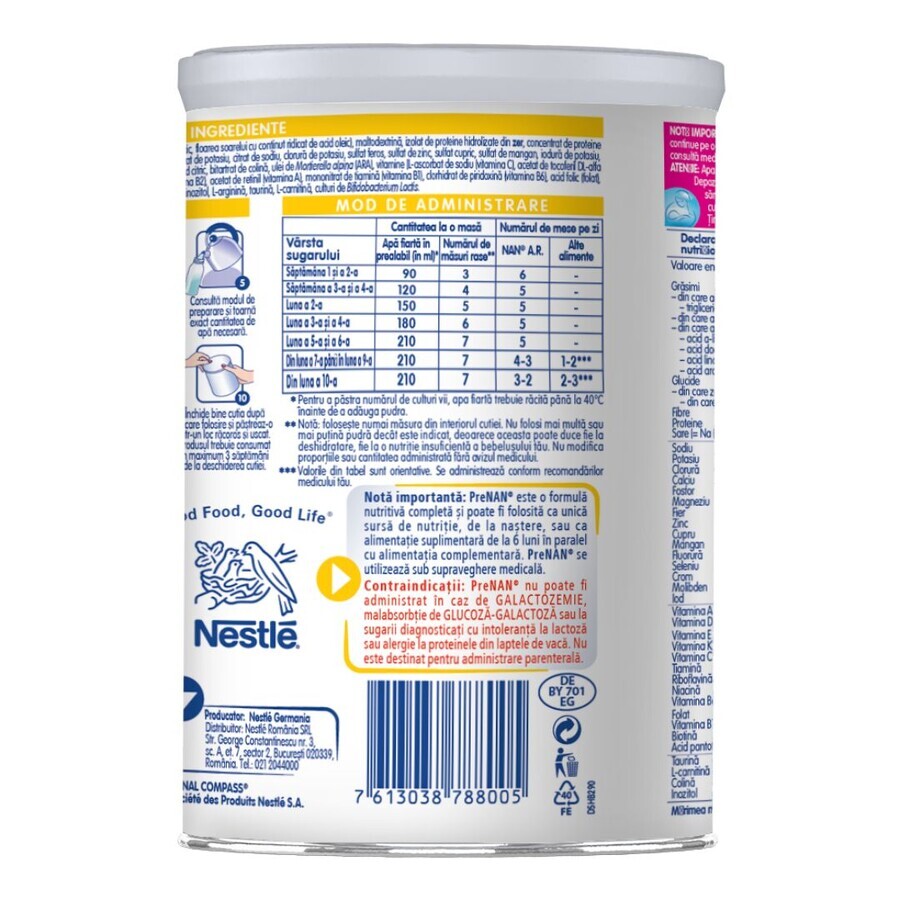 PreNan special formula milk powder, +0 months, 400 g, Nestlé